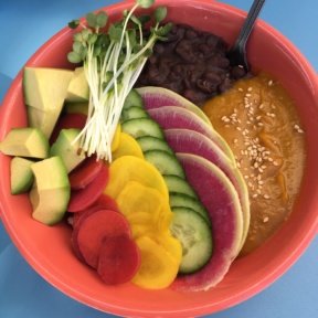 Gluten-free rainbow bowl from Backyard Bowls